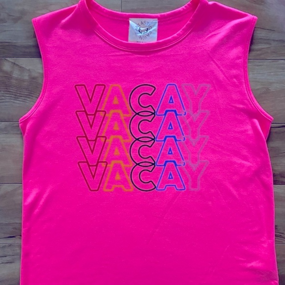 Fantastic Fawn Neon Pink Vacay Tank Top